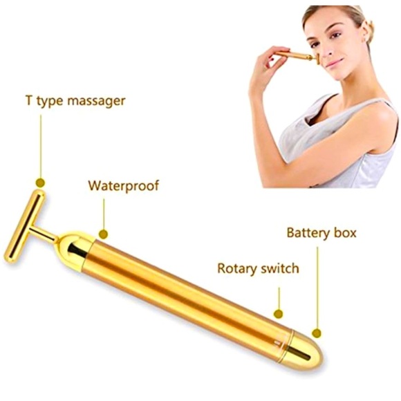 NWT Gold Plated Vibrating Skin Wand terre Mere - Picture 1 of 4